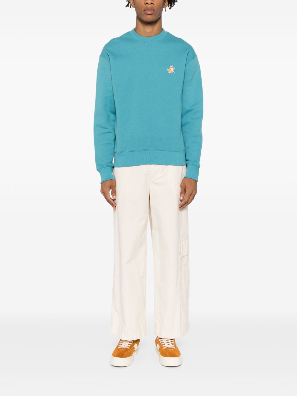 Maison Kitsuné Speedy Fox Patch Sweatshirt Blue Maison-Kitsune Men Sweatshirts
