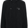 Men Lightweight Jackets Maison-Kitsune Maison Kitsuné Crinkled Hooded Windbreaker Black