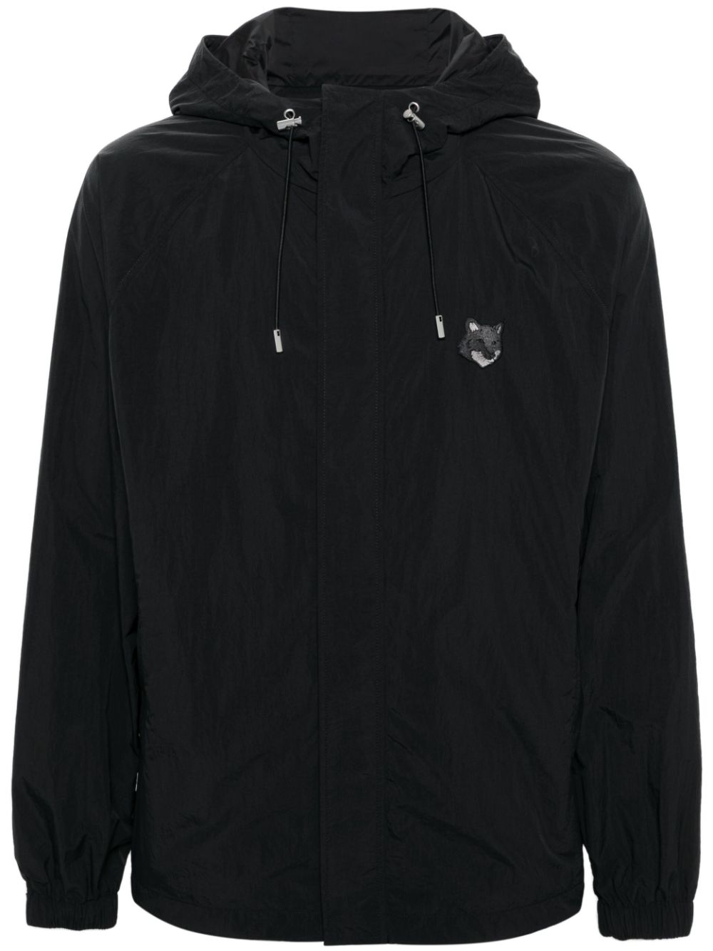 Men Lightweight Jackets Maison-Kitsune Maison Kitsuné Crinkled Hooded Windbreaker Black