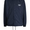 Maison-Kitsune Shirt Jackets Men Maison Kitsuné logo-embroidered Drawstring Shirt Jacket Blue