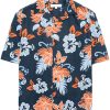 Maison-Kitsune Shirts Men Maison Kitsuné floral-print Ripstop Shirt Blue