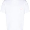Maison-Kitsune Maison Kitsuné Embroidered Logo T-shirt White Men T-Shirts