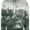 Maison-Kitsune Hoodies Men Maison Kitsuné Landscape Hoodie Green