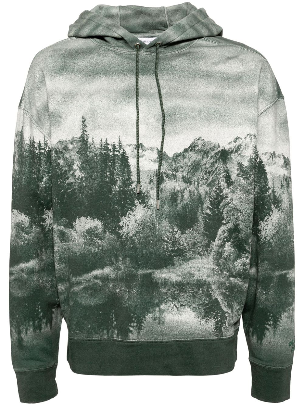 Maison-Kitsune Hoodies Men Maison Kitsuné Landscape Hoodie Green