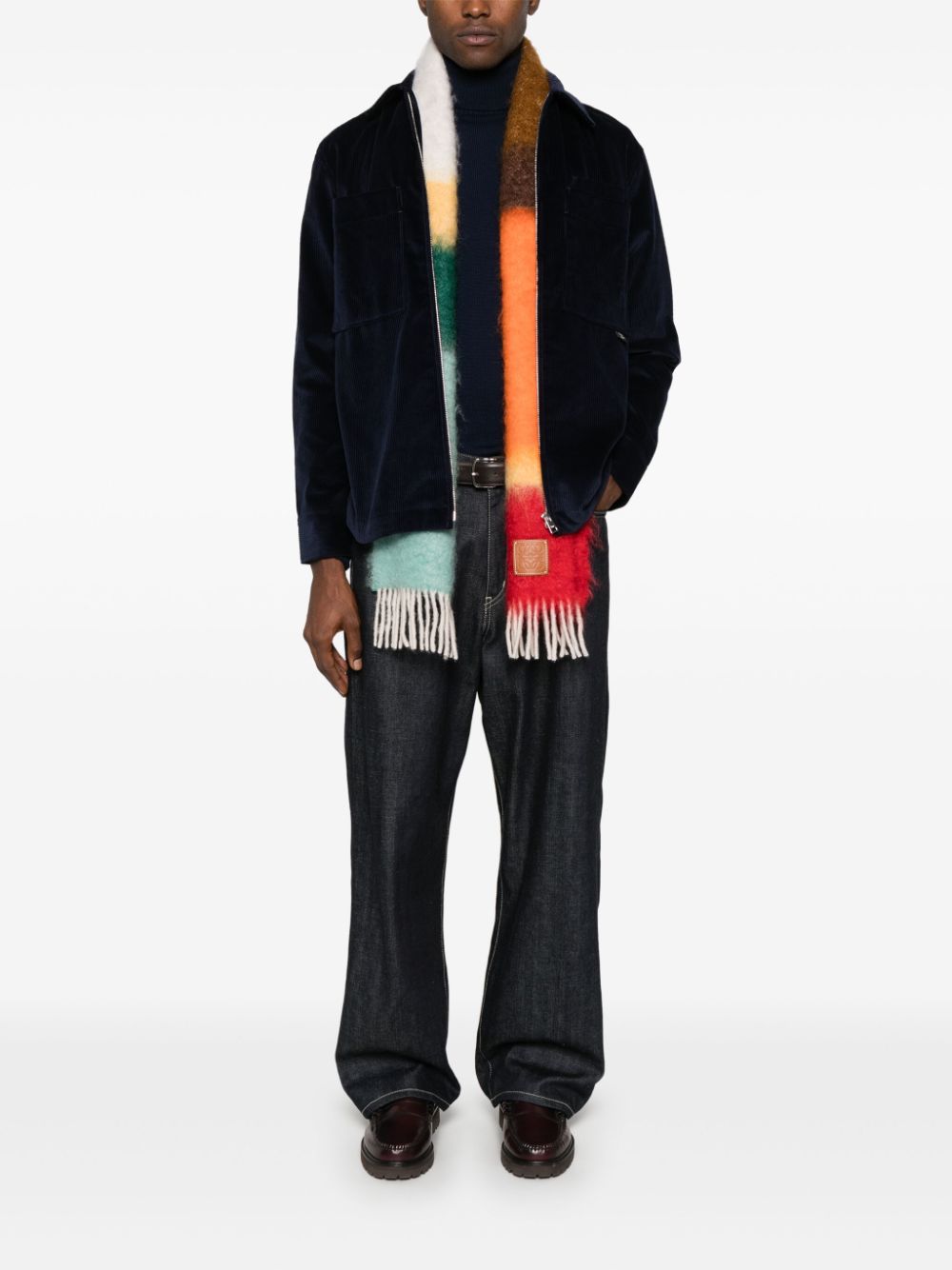 Men Shirt Jackets Maison-Kitsune Maison Kitsuné zip-up Shirt Jacket Blue