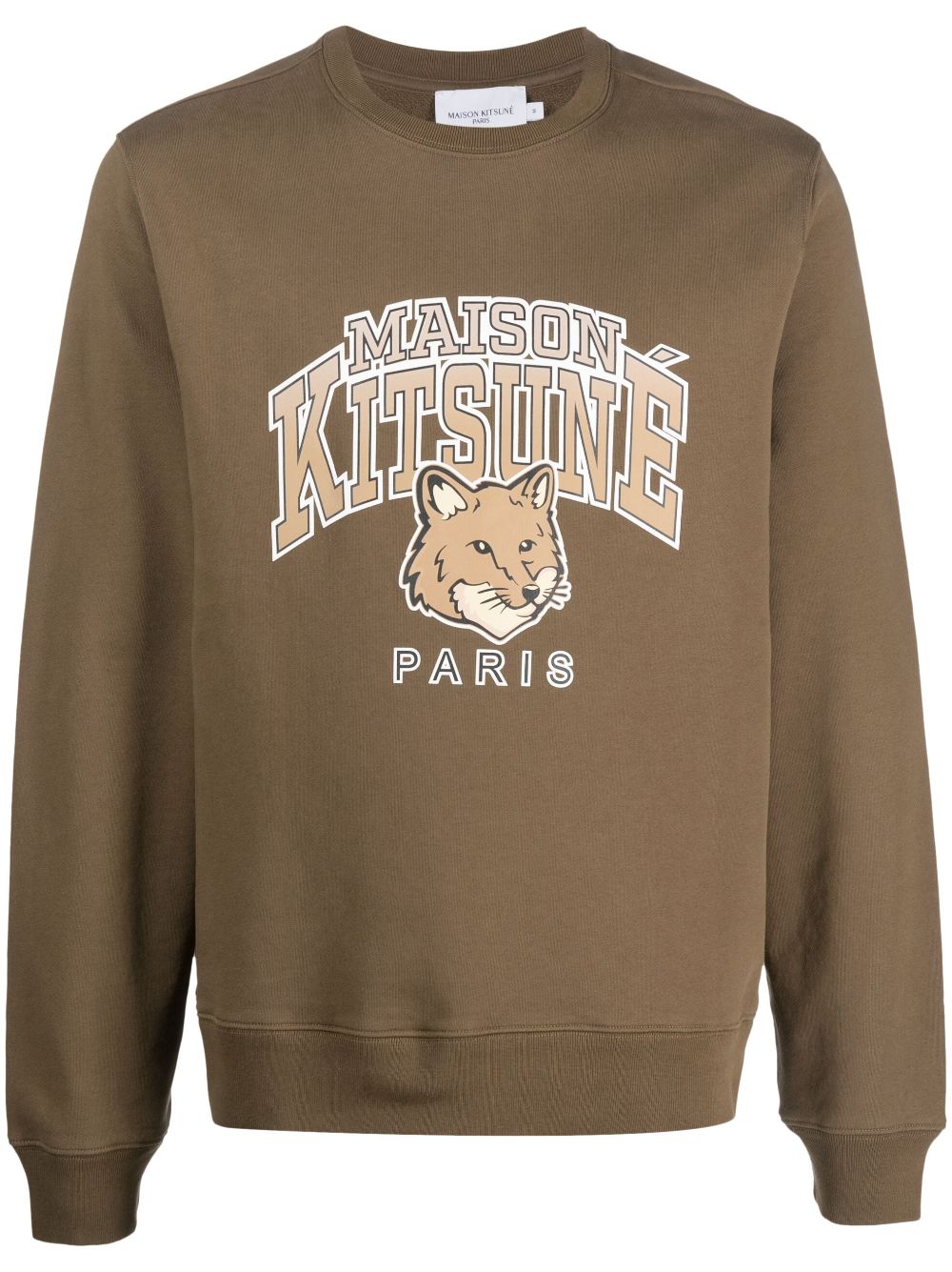 Men Sweatshirts Maison-Kitsune Maison Kitsuné logo-print Cotton Sweatshirt Green