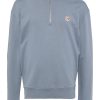 Maison Kitsuné Fox Head-patch half-zip Sweatshirt Blue Men Sweatshirts Maison-Kitsune