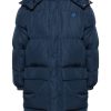 Maison Kitsuné Fox-appliqué Padded Coat Blue Men Down Coats Maison-Kitsune