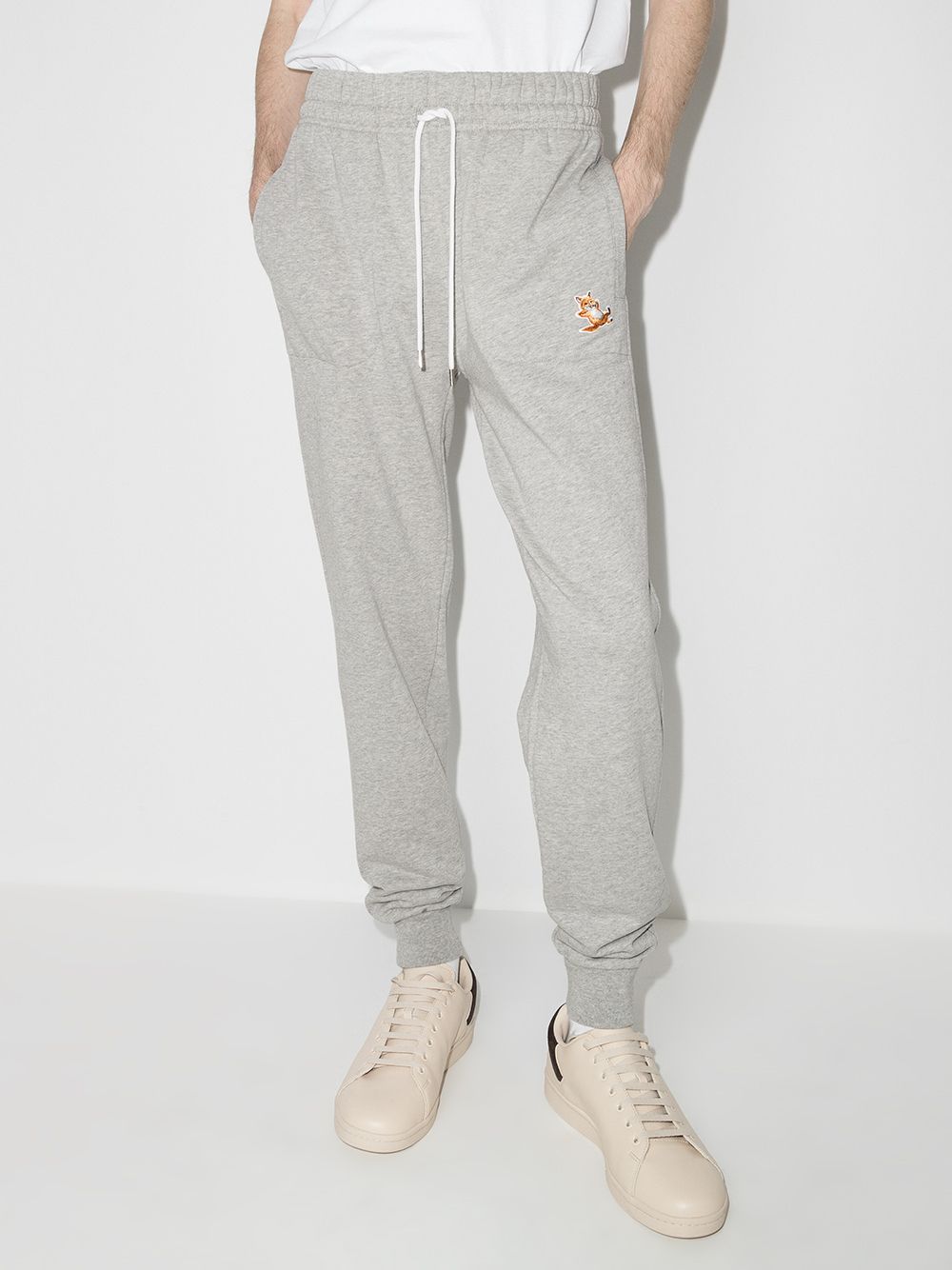 Maison-Kitsune Sweatpants Men Maison Kitsuné Chillax Fox Tapered Track Pants Grey