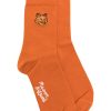 Maison-Kitsune Maison Kitsuné Fox Head logo-intarsia Socks Brown Men Socks