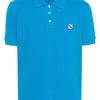Maison Kitsuné Fox Head Cotton Polo Shirt Blue Men Polo Shirts Maison-Kitsune