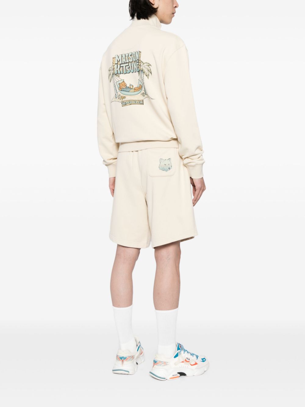 Men Sweatshirts Maison-Kitsune Maison Kitsuné fox-motif Cotton Sweatshirt Neutrals