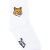 Maison Kitsuné Fox-motif cotton-blend Socks White Men Socks Maison-Kitsune