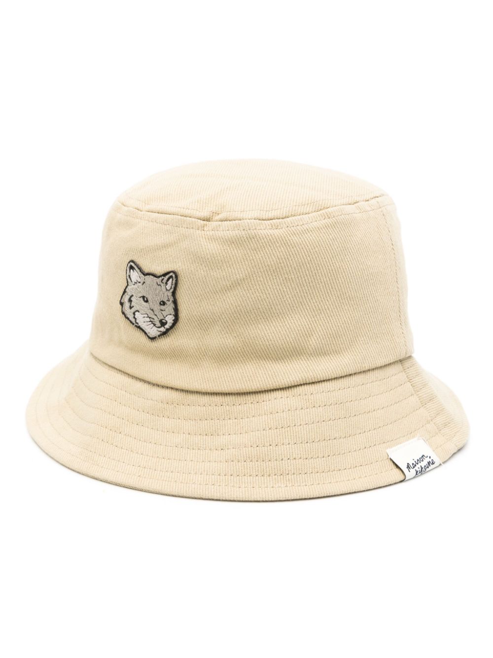 Maison Kitsuné Fox-motif Cotton Bucket Hat Neutrals Men Hats Maison-Kitsune
