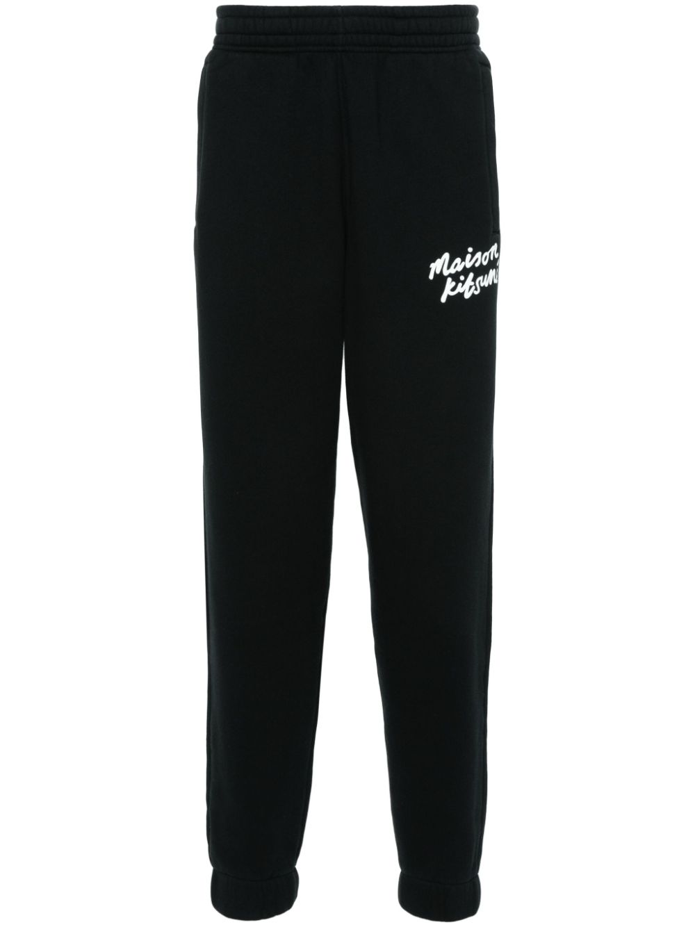 Maison Kitsuné logo-print Track Pants Black Men Sweatpants Maison-Kitsune