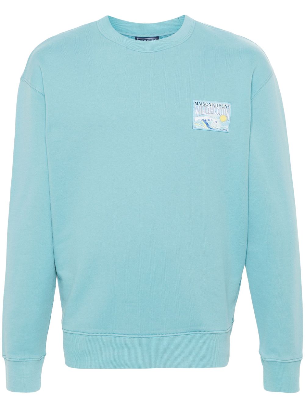 Maison Kitsuné x Vilebrequin Cotton Sweatshirt Blue Men Knitted Sweaters Maison-Kitsune