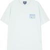 Men T-Shirts Maison-Kitsune Maison Kitsuné x Vilebrequin wave-print T-shirt Blue