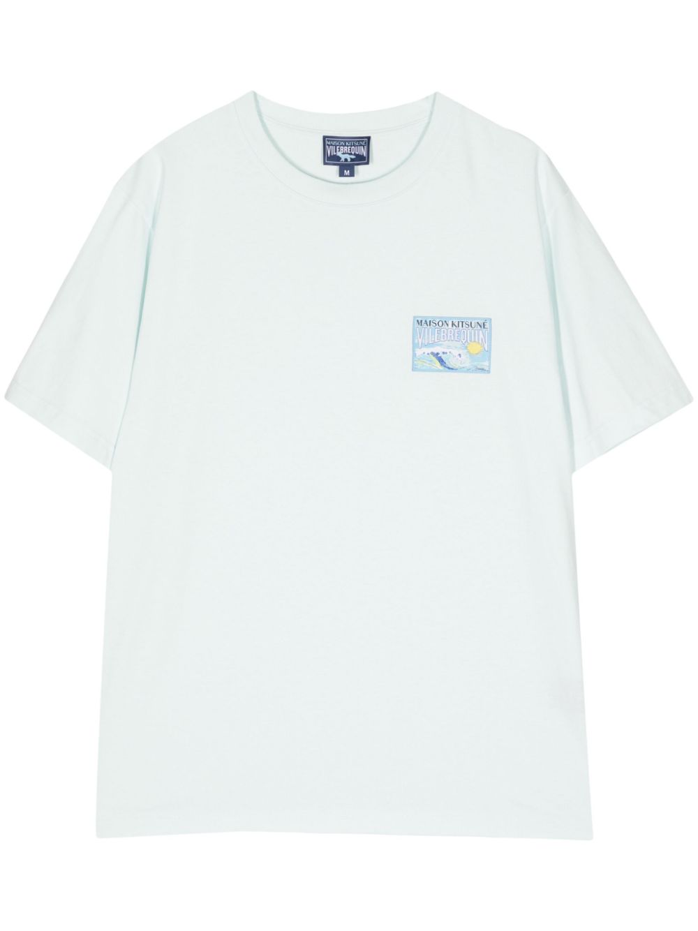 Men T-Shirts Maison-Kitsune Maison Kitsuné x Vilebrequin wave-print T-shirt Blue