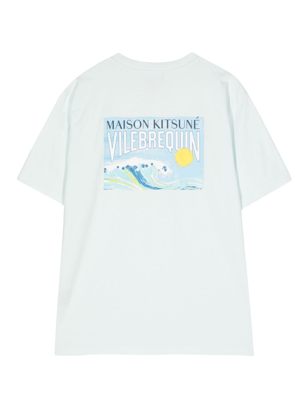 Men T-Shirts Maison-Kitsune Maison Kitsuné x Vilebrequin wave-print T-shirt Blue