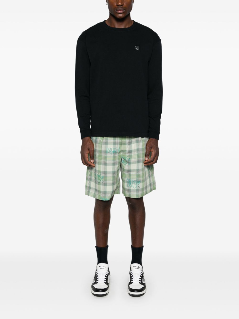 Maison-Kitsune Maison Kitsuné Bold Fox-patch T-shirt Black Men T-Shirts