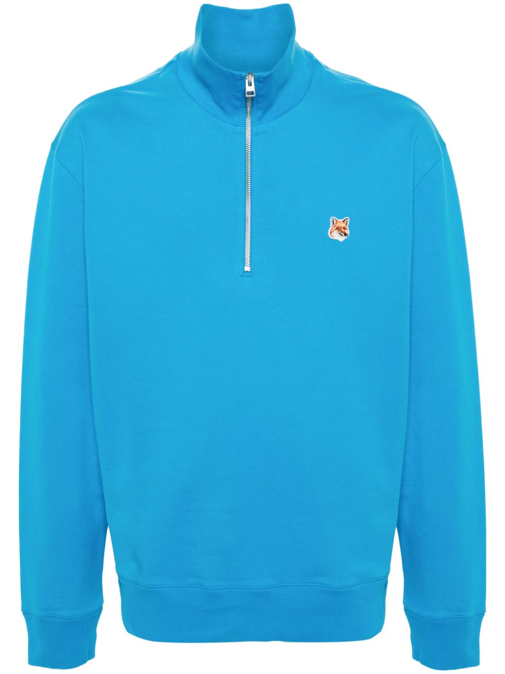 Men Sweatshirts Maison-Kitsune Maison Kitsuné Fox Head Cotton Sweatshirt Blue