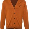 Maison-Kitsune Maison Kitsuné logo-patch Cotton Cardigan Brown Men Cardigans