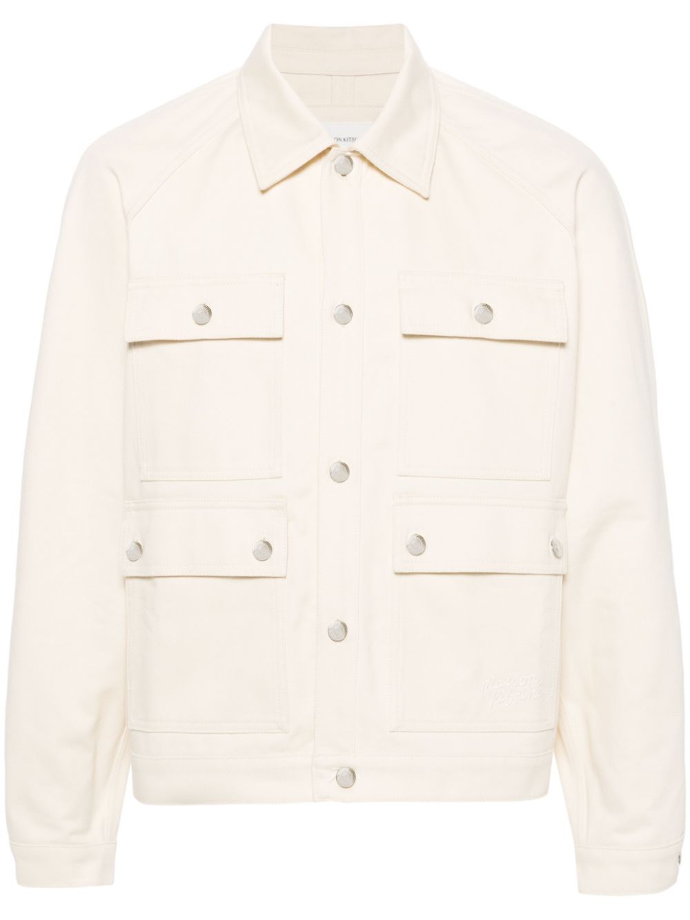 Maison-Kitsune Shirt Jackets Men Maison Kitsuné straight-collar Cotton Shirt Jacket Neutrals