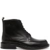 Maison Kitsuné lace-up Leather Boots Black Men Boots Maison-Kitsune
