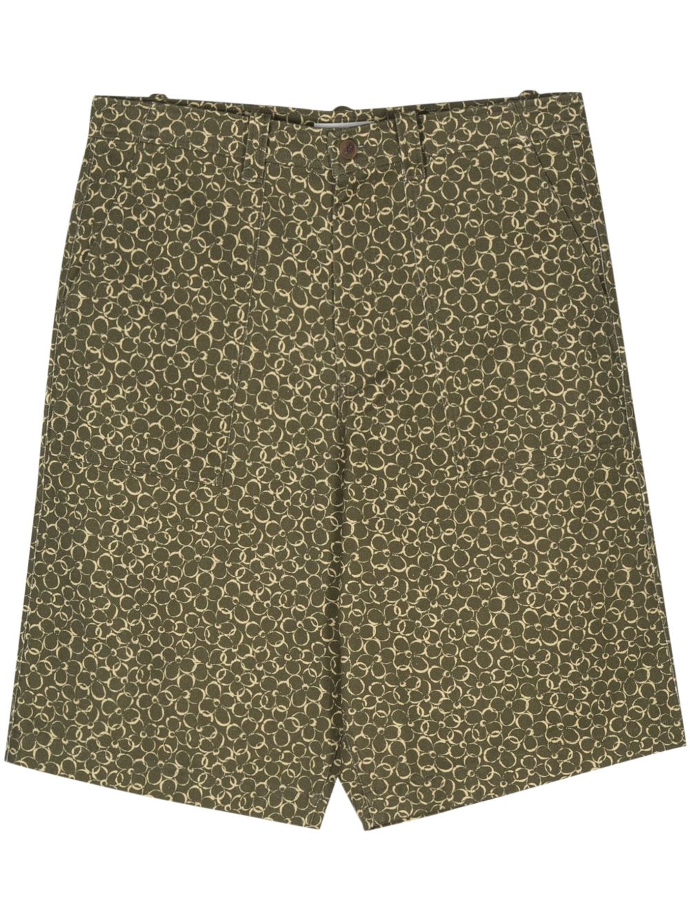 Maison Kitsuné floral-print Bermuda Shorts Green Men Bermuda Shorts Maison-Kitsune