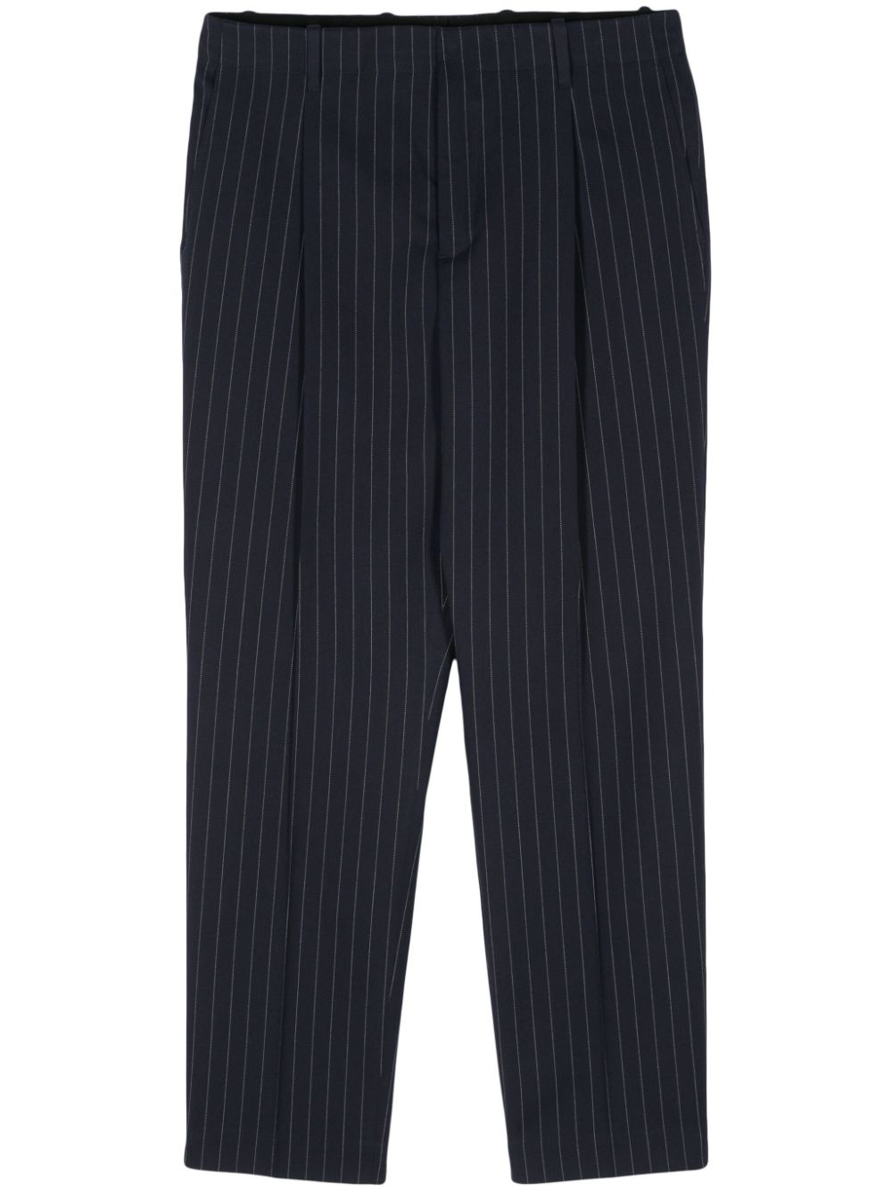 Maison Kitsuné Pinstriped Tapered Trousers Blue Men Tapered Pants Maison-Kitsune
