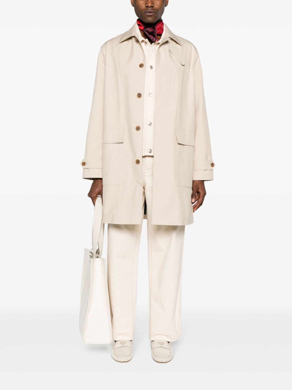 Maison Kitsuné Macintosh Cotton Parka Coat Neutrals Maison-Kitsune Men Parkas