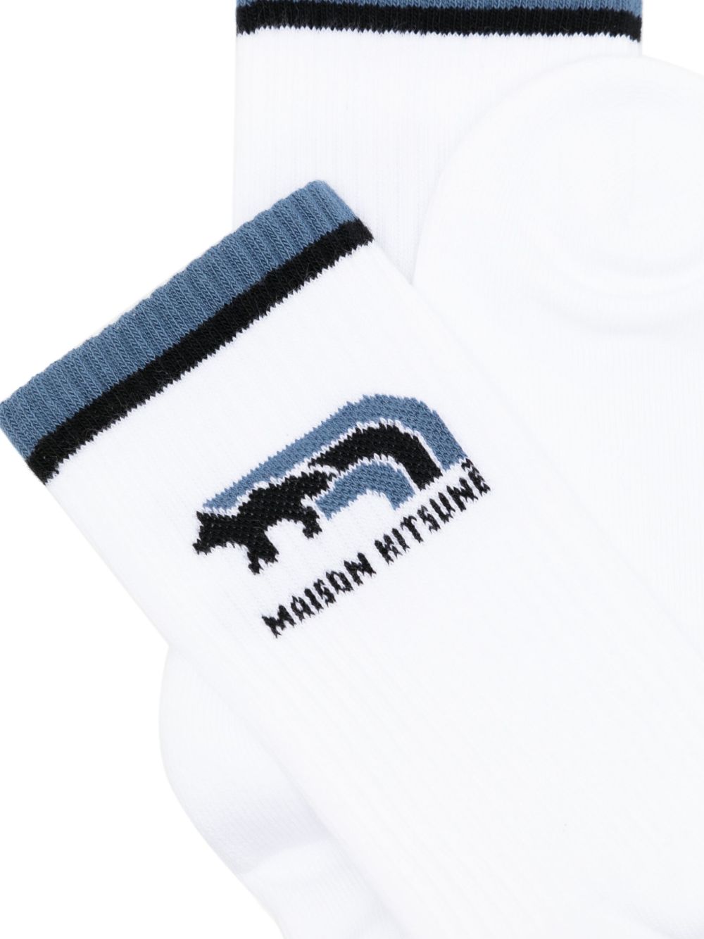 Men Socks Maison-Kitsune Maison Kitsuné Flash Fox Socks White