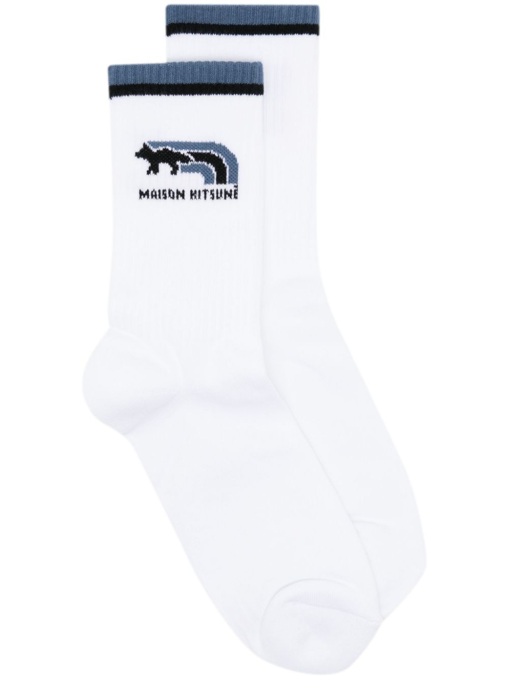 Men Socks Maison-Kitsune Maison Kitsuné Flash Fox Socks White