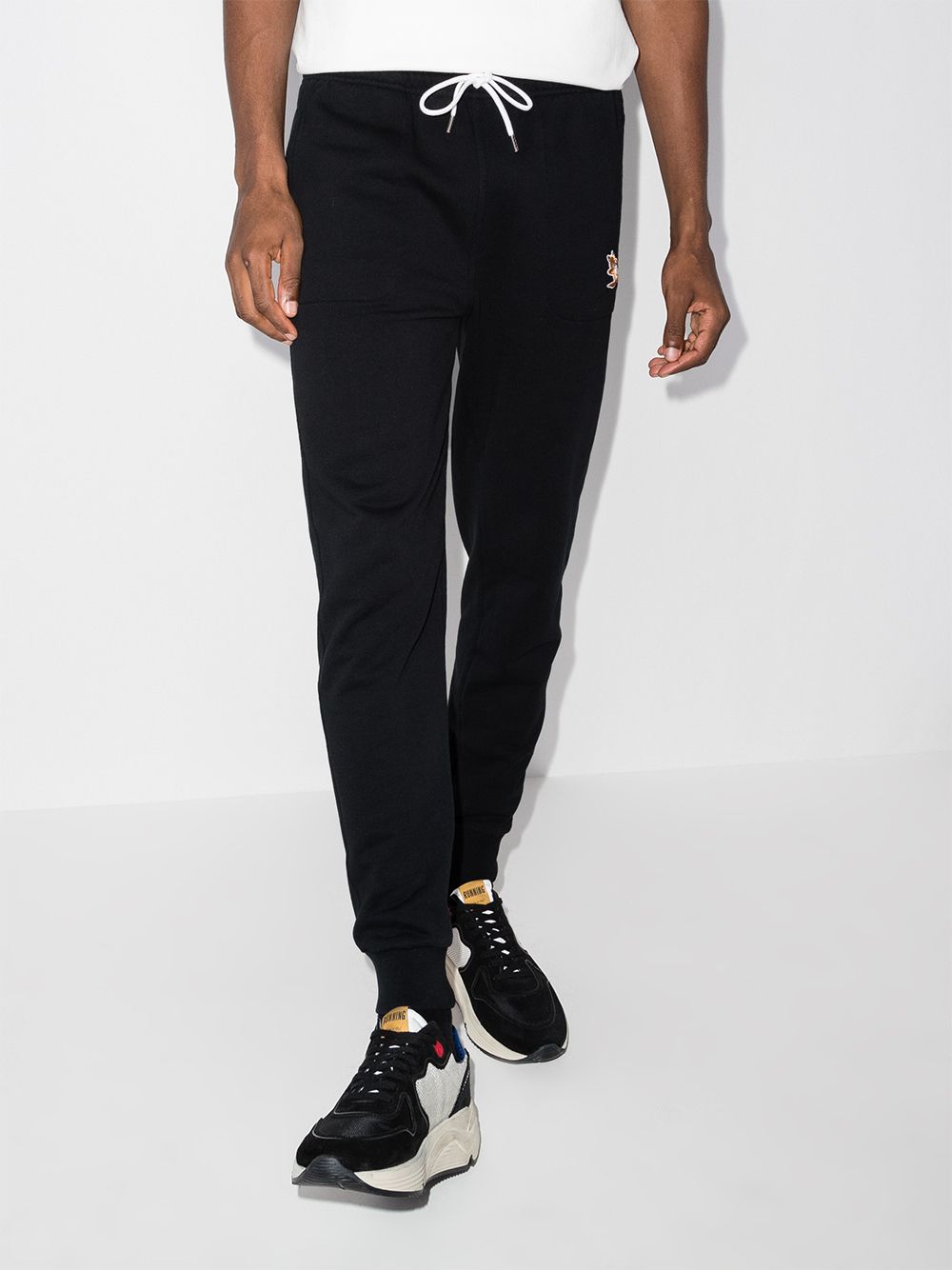 Maison Kitsuné Chillax Fox Tapered Track Pants Black Maison-Kitsune Men Sweatpants