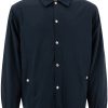 Men Shirt Jackets Maison-Kitsune Maison Kitsuné logo-print Shirt Jacket Blue