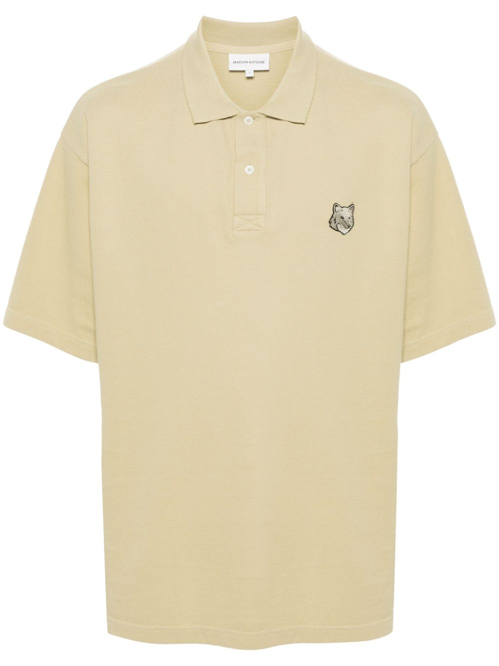 Maison Kitsuné Bold Fox Head Cotton Polo Shirt Green Men Polo Shirts Maison-Kitsune
