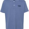 Maison Kitsuné logo-embroidered Cotton Polo Shirt Blue Maison-Kitsune Men Polo Shirts