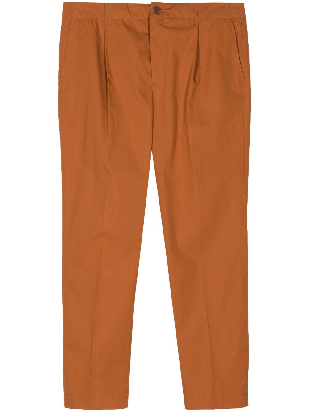 Maison-Kitsune Maison Kitsuné pleat-detail Tapered Trousers Brown Men Tapered Pants