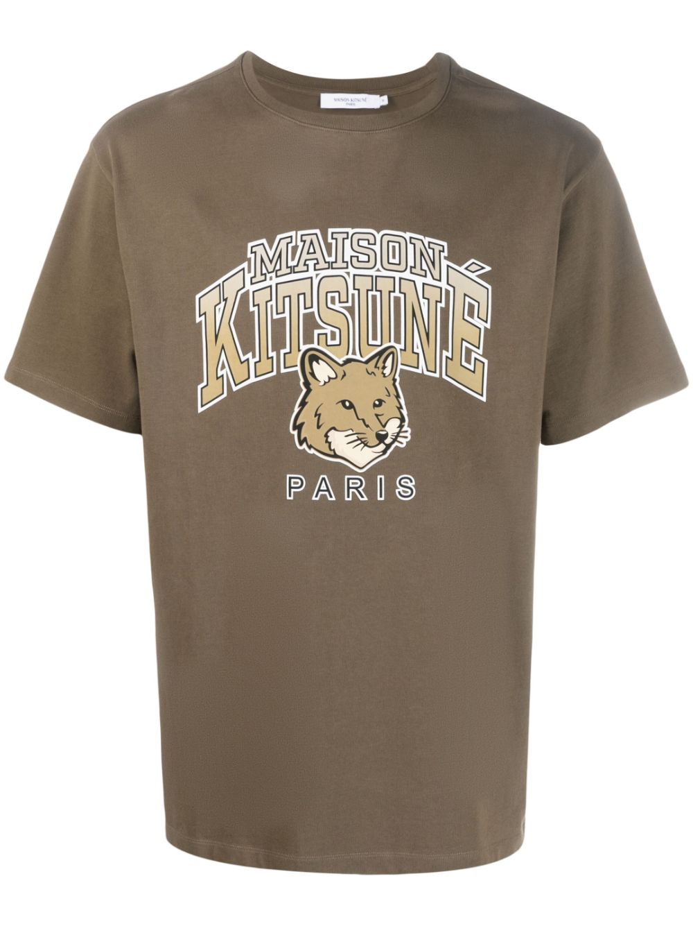 Men T-Shirts Maison-Kitsune Maison Kitsuné logo-print Cotton T-shirt Green