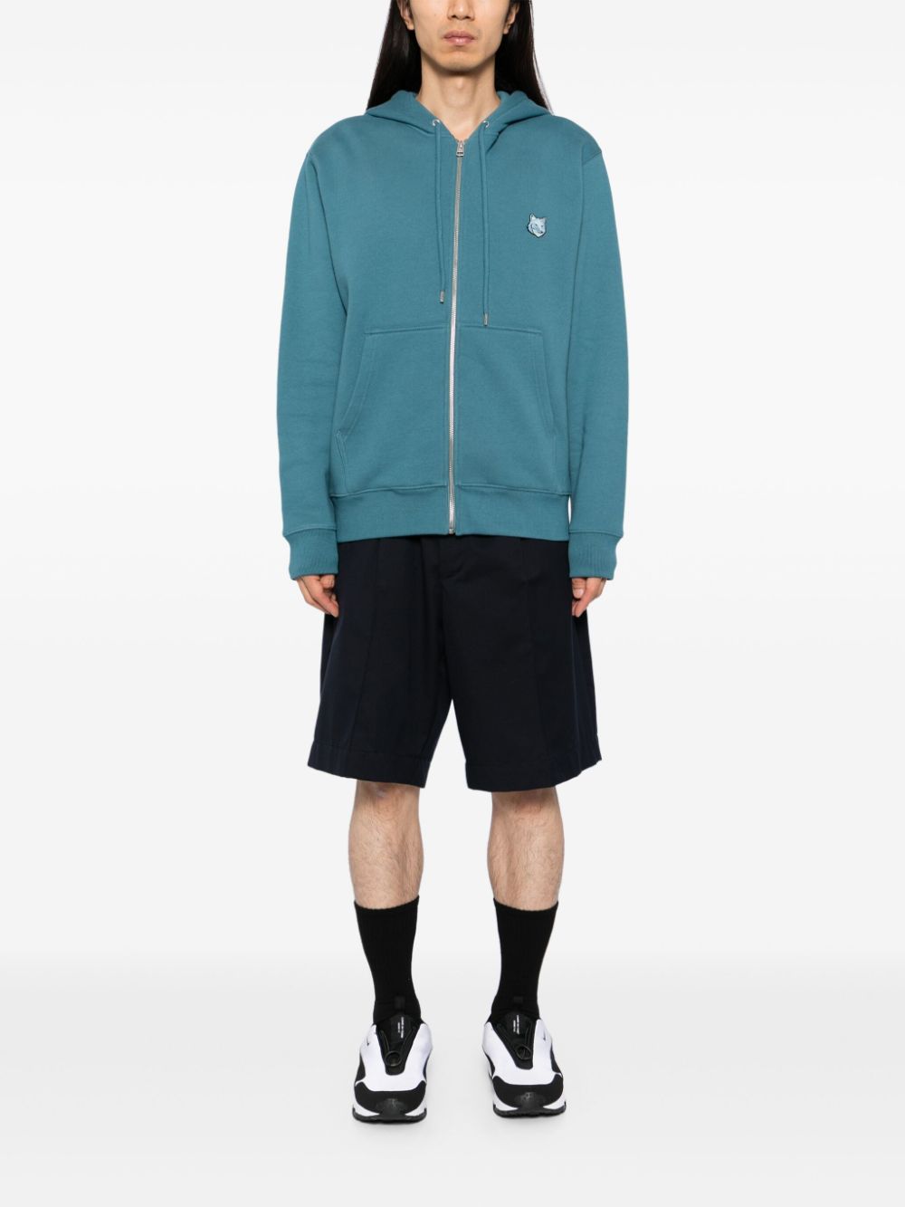 Maison Kitsuné Bold Fox Head Patch Comfort Hooded Jacket Blue Maison-Kitsune Men Hooded Jackets