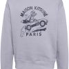 Men Sweatshirts Maison-Kitsune Maison Kitsuné Racing Fox Cotton Sweatshirt Blue