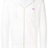 Maison-Kitsune Hoodies Men Maison Kitsuné Fox Zip Up Hoodie White