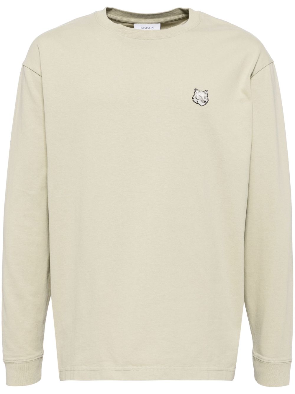 Men T-Shirts Maison-Kitsune Maison Kitsuné Bold Fox Head long-sleeved T-shirt Neutrals