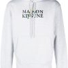 Maison-Kitsune Maison Kitsuné logo-print Drawstring Cotton Hoodie Grey Men Hoodies
