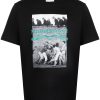 Maison Kitsuné logo-print Cotton T-shirt Black Men T-Shirts Maison-Kitsune