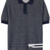 Maison-Kitsune Maison Kitsuné Fox-motif Cotton Polo Shirt Blue Men Polo Shirts