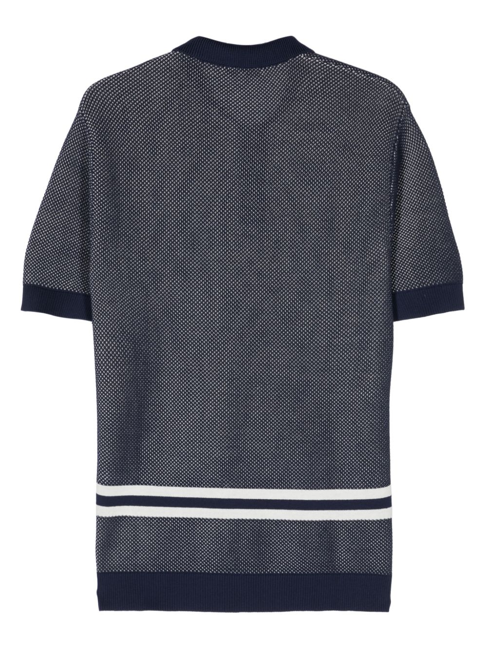 Maison-Kitsune Maison Kitsuné Fox-motif Cotton Polo Shirt Blue Men Polo Shirts