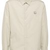 Maison-Kitsune Maison Kitsuné Fox Head-embroidered Shirt Neutrals Men Shirts
