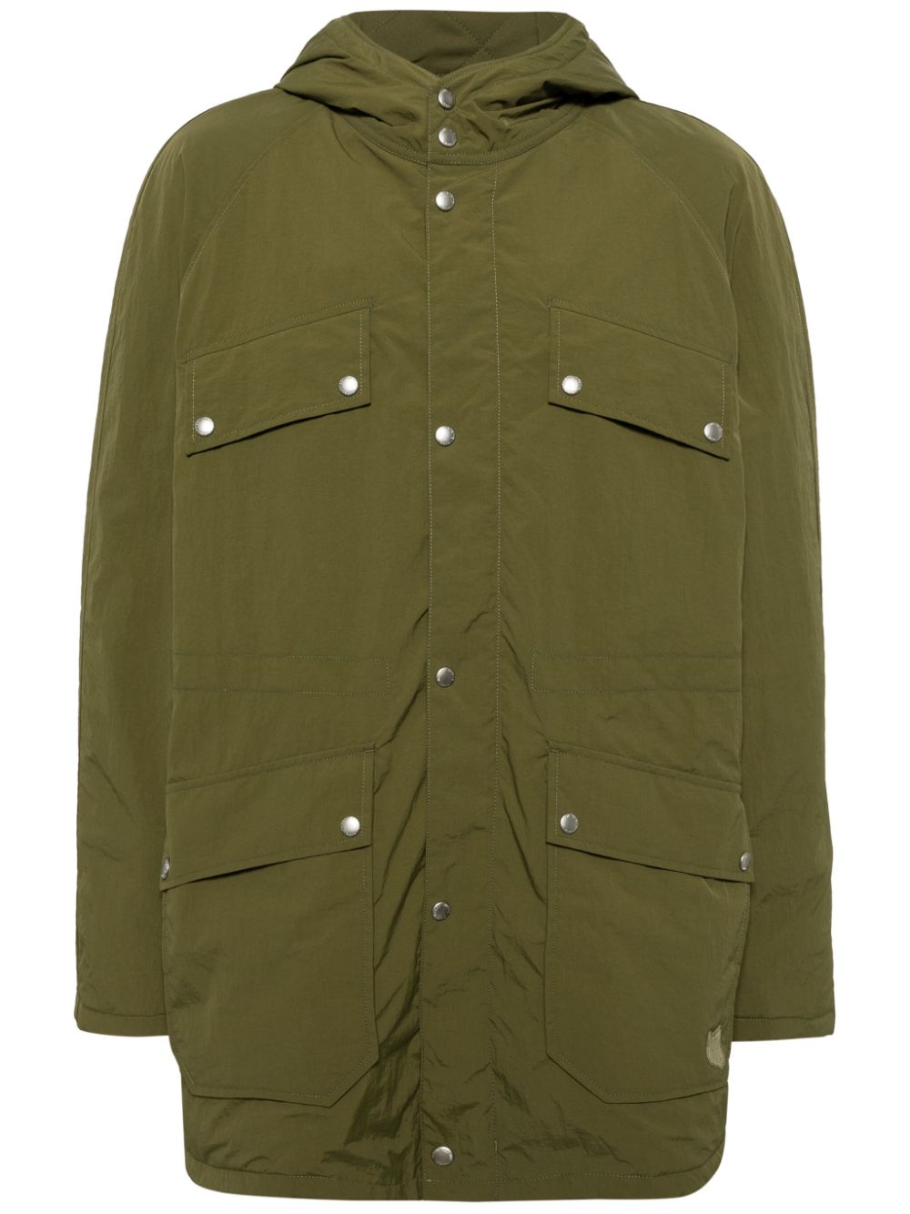 Maison Kitsuné fox-appliqué Hooded Parka Green Maison-Kitsune Men Parkas