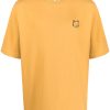 Men T-Shirts Maison-Kitsune Maison Kitsuné fox-patch Cotton T-shirt Yellow
